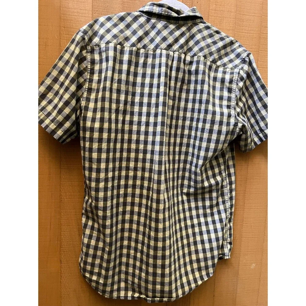 Levi’s Cotton Short Sleeve Shirt Men’s Large plaid green brown fall button up